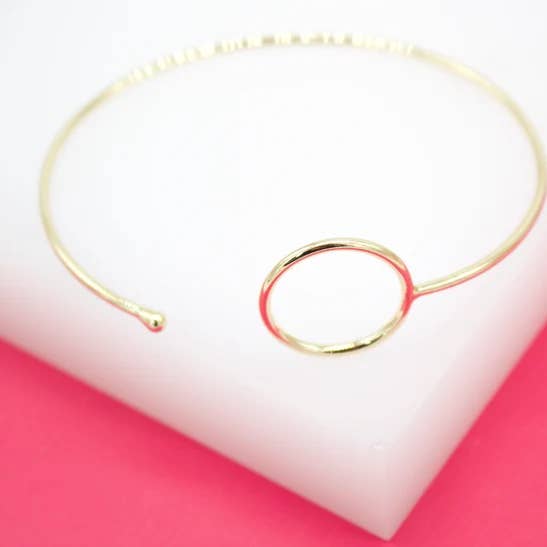 MIA Jewelry – wholesale Bangle bracelet – 18K Gold Filled Circle Bangle Bracelet (B48)0