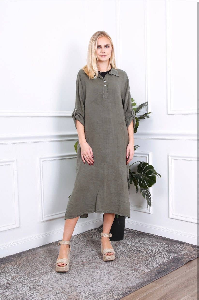 LÉA & LUC - Wholesale Dress - Women's - Long dress in 100% linen REF.209002