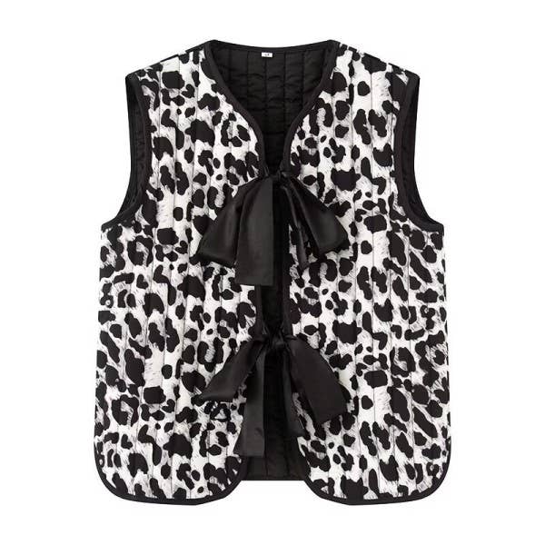 Miss Sparkling - Wholesale Outerwear Vest - Women's - Reversible Printed & Striped Cotton Puffer Vest4