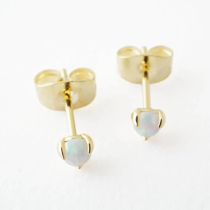 Opal Orb Solitaire Studs for wholesale by Honeycat Jewelry