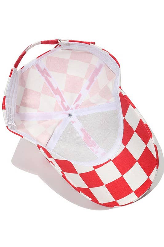ACCITY - Wholesale Baseball Cap - Unisex - Spring Summer Checkered Baseball Cap, Sun Hat CWAH00034