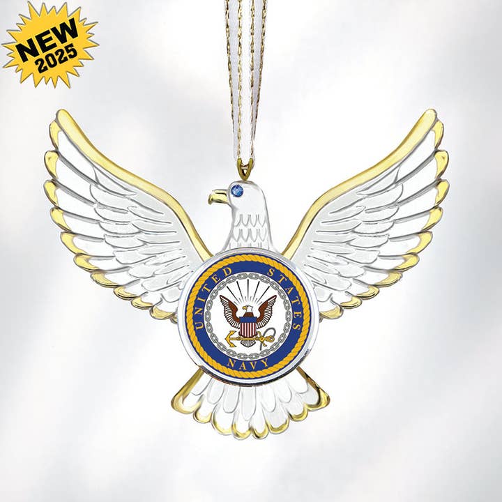 W3 766-EN: U.S. Navy Eagle Ornament for wholesale by Glass Baron