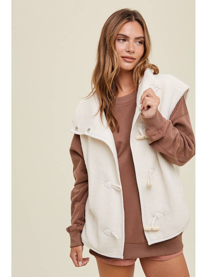 SHERPAVEST MET TUIMELKNOPEN/WL23-7861LN voor wholesale door Wishlist Apparel