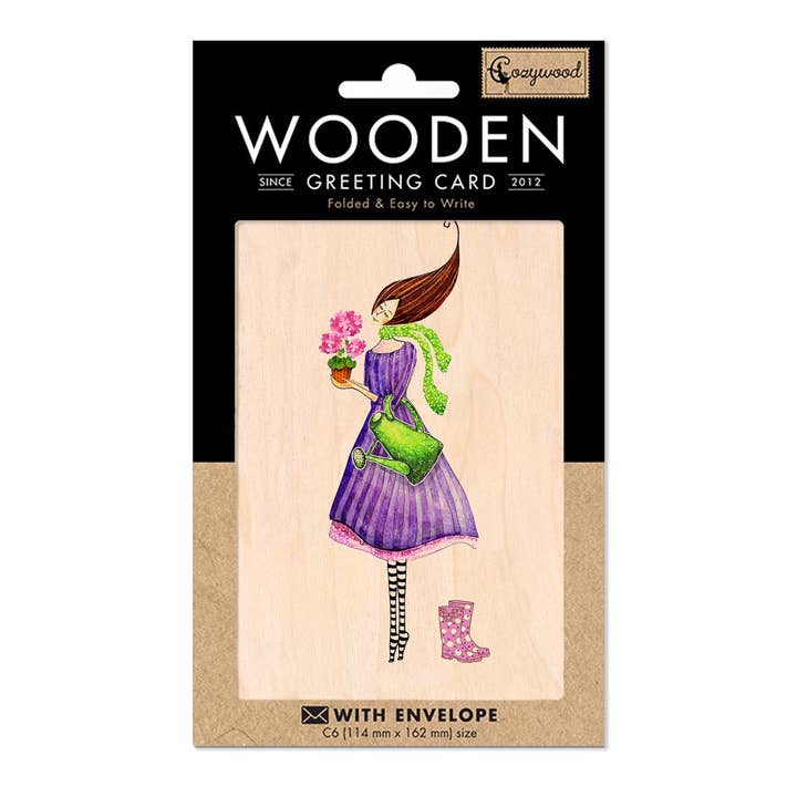 Växande dröm trä hälsningskort för wholesale av Cozywood