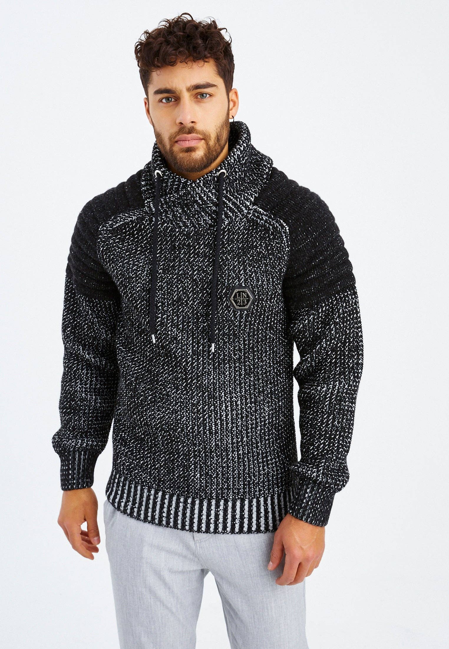 Leif Nelson GmbH - Wholesale Knit Sweater - Men's - Men's Knit Sweater Chunky Knit Shawl Collar LN-523517