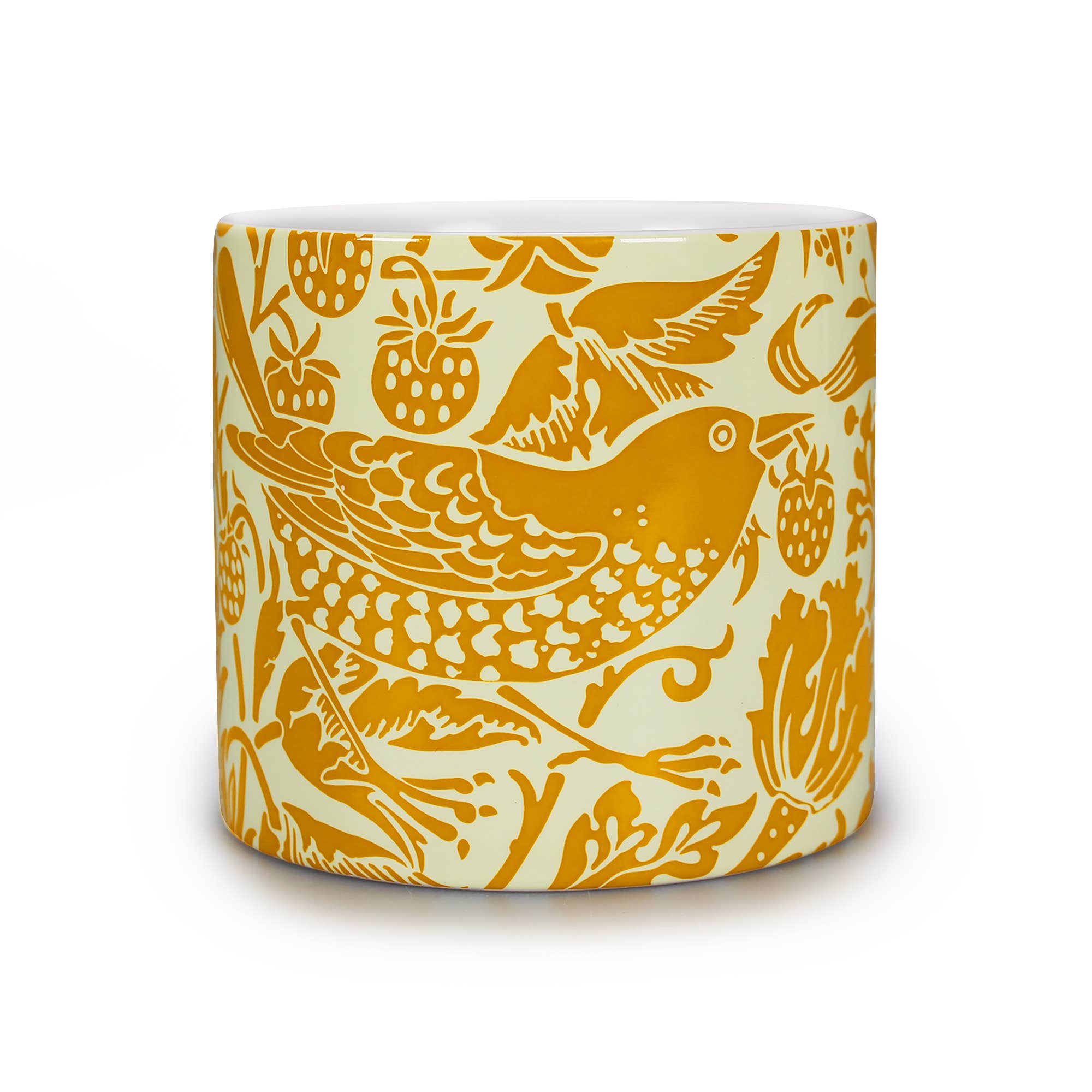 Half Moon Bay By Design - Wholesale Plant Pot - Ceramic Plant Pot William Morris Strawberry Thief Yellow