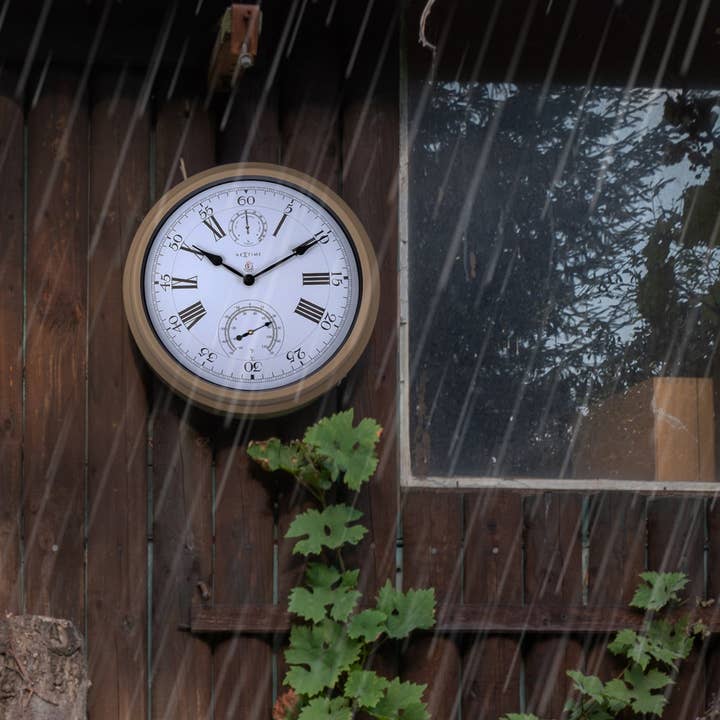 NeXtime - Venta al por mayor Adornos/decoración de exteriores - Reloj de Pared de Jardín de Metal - Decoración Exterior Jacinto Marrón5