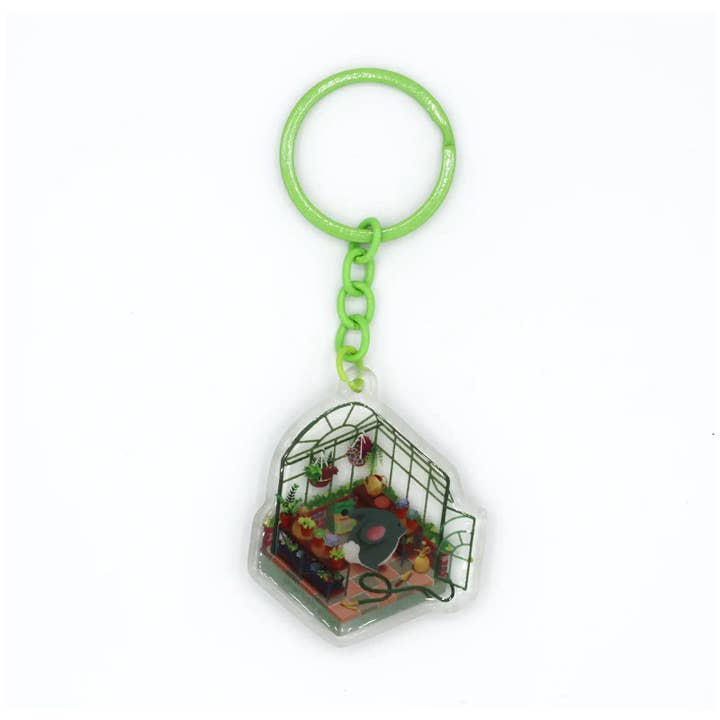 Porte-clés en acrylique serre pour la vente par Charliebun Art