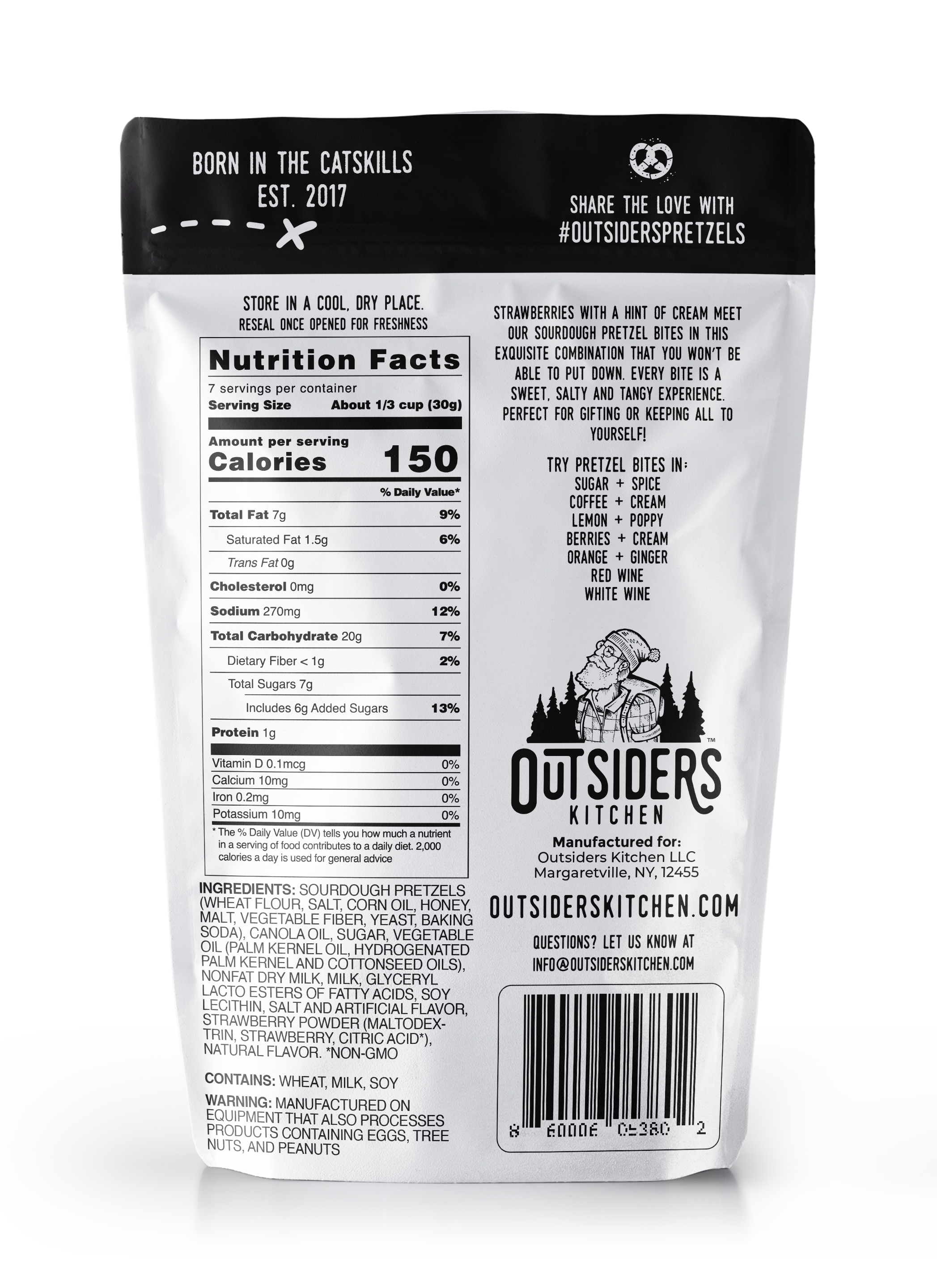 Outsiders Kitchen - Wholesale Pretzels - Berries + Cream Sourdough Pretzel Bites Snack | Case of 241