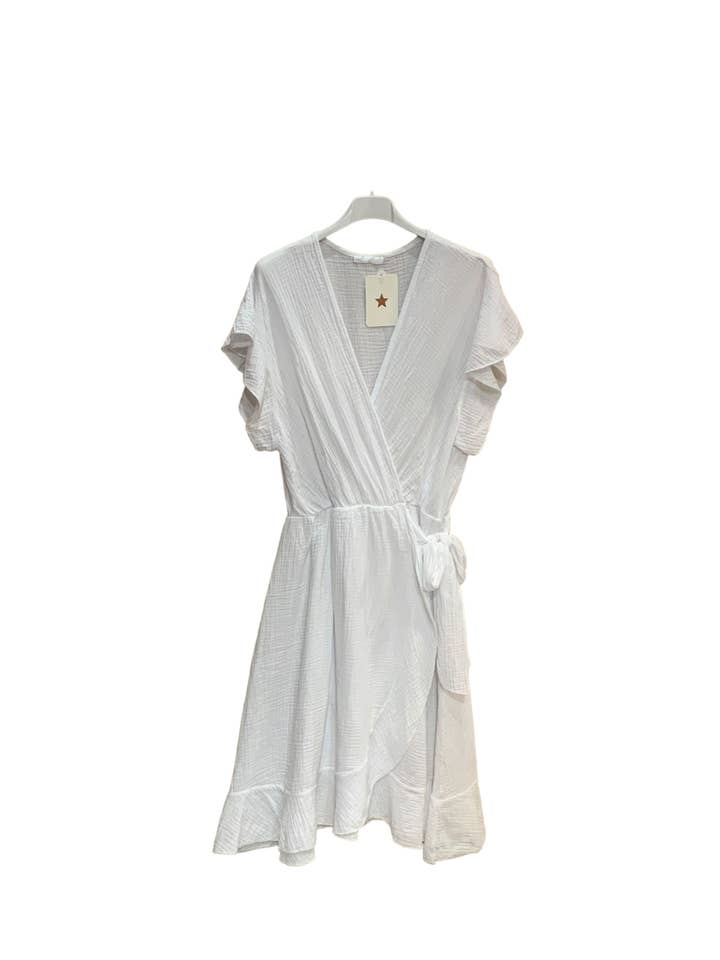 MOONSUN – Großhandel Kleid – Damen – Fliegerkleid aus Baumwollgaze mit Gürtel
