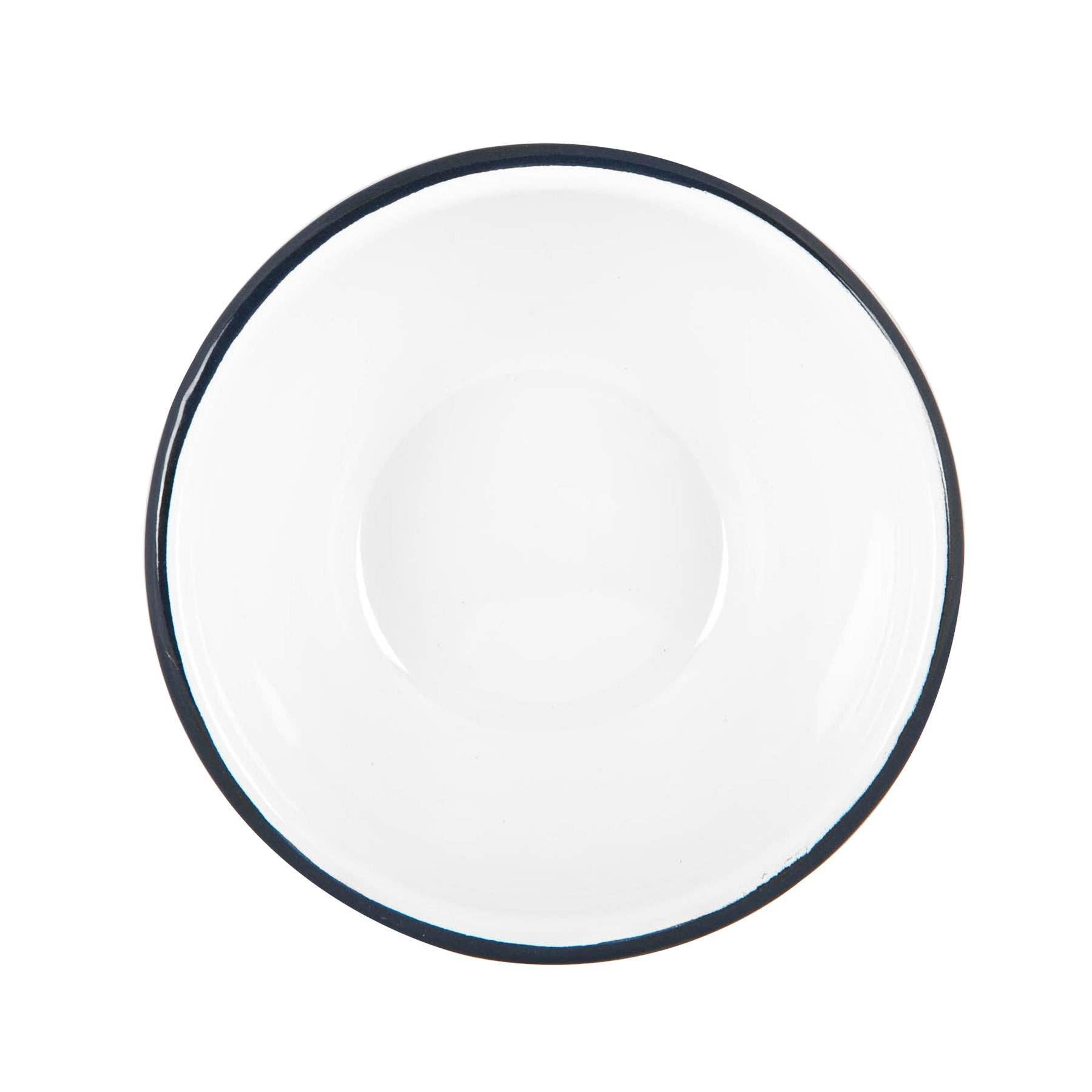 Rinkit Ltd – wholesale Bowl – Argon Tableware White Enamel Bowl - 16cm - Navy6