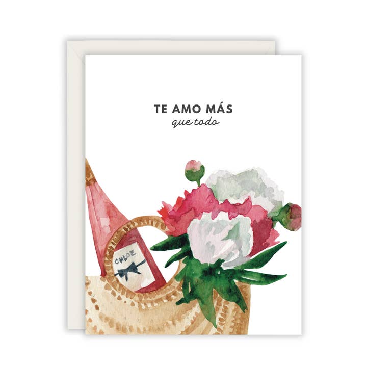 Je t'aime plus que tout carte - Carte de vœux d'amour espagnole pour la vente par Paper Giggles