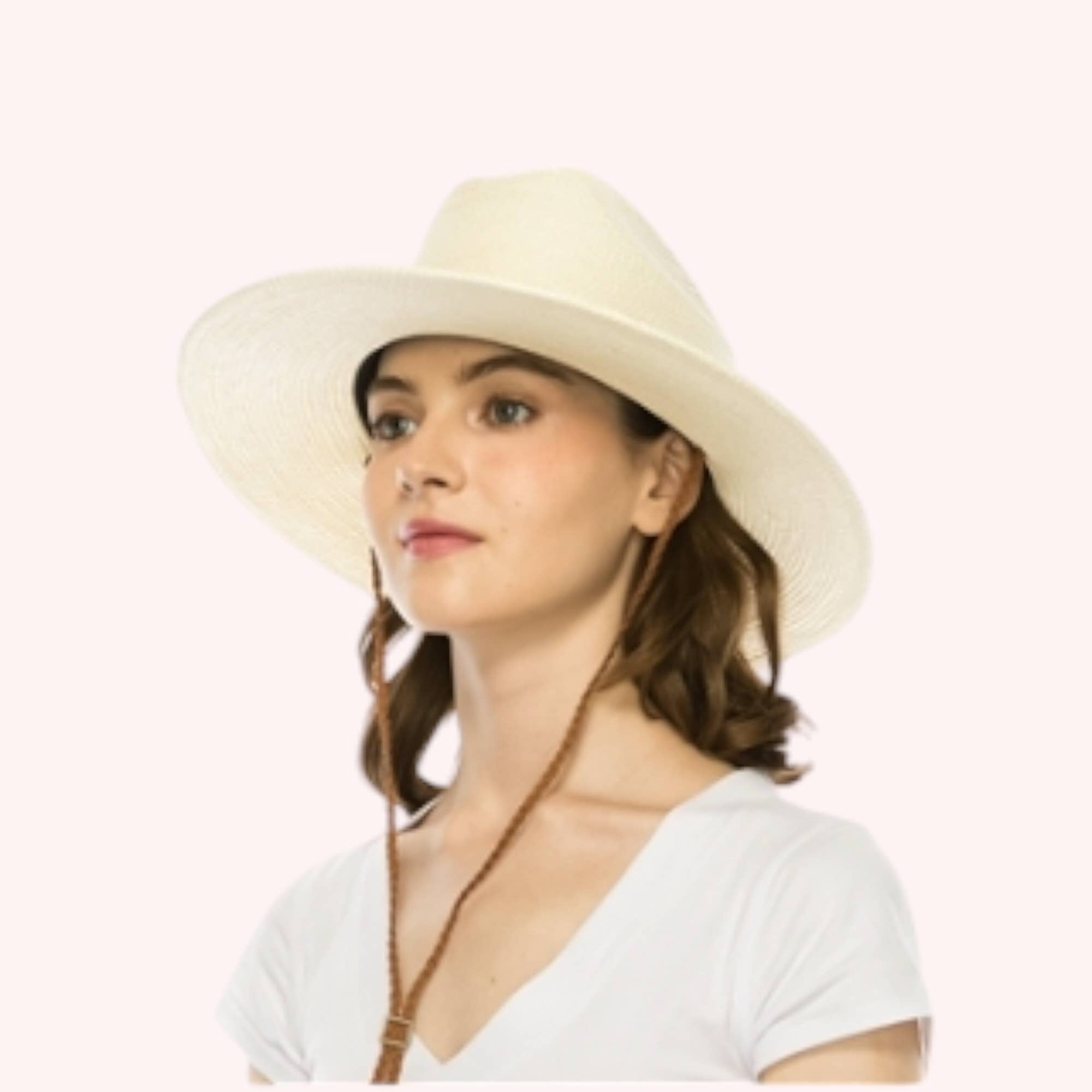 Queens INC - Wholesale Straw Hat - Women's - Packable Straw Cowboy Hat w/ Tassel Cord – UPF 50+7
