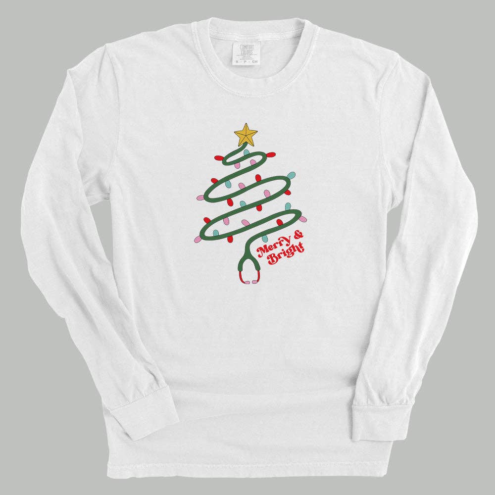 Ivy + Cloth - Wholesale Screen Printed T-Shirt - Women's - Merry & Bright Stethoscope6