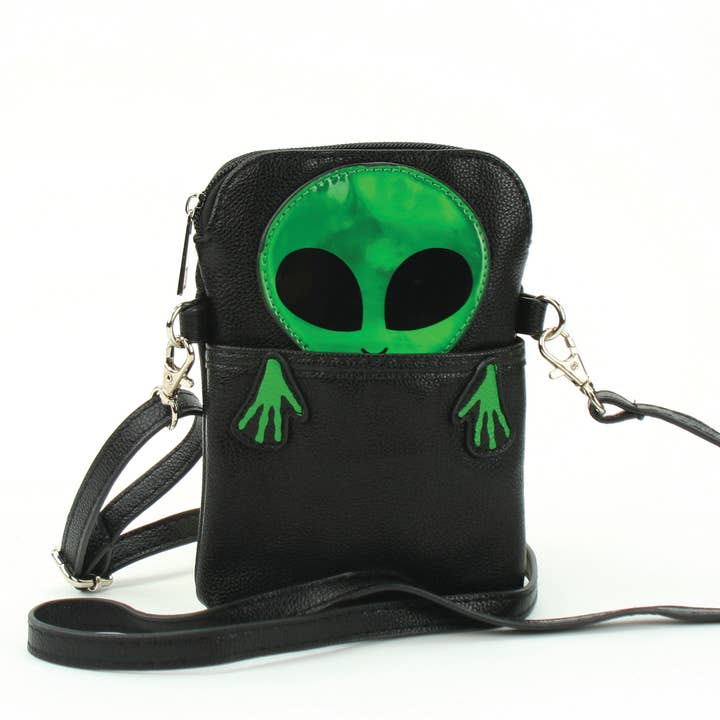 Peeking Alien Crossbody Pouch for wholesale by COMECO INC