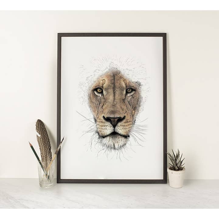 Lion face - A2/A1 Prints (portrait) for wholesale by Hidden Planet