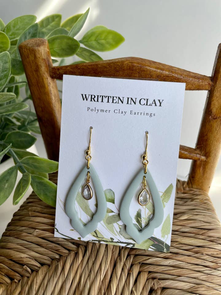 Dusty Blue + Gem Drop Dangles for wholesale by Written In Clay