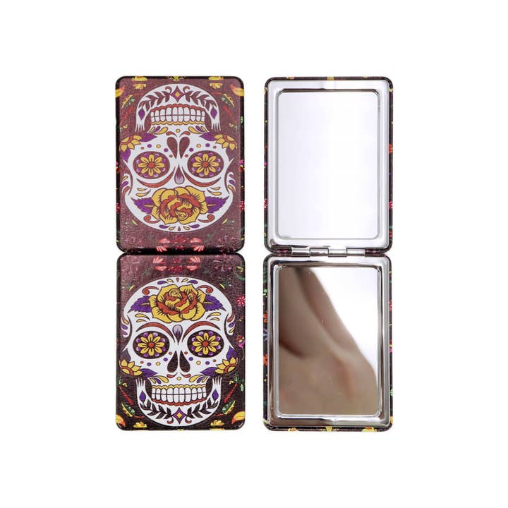 ASSORTED Sugar Skull Day Of The Dead Cosmetic Mirror for wholesale on Faire4