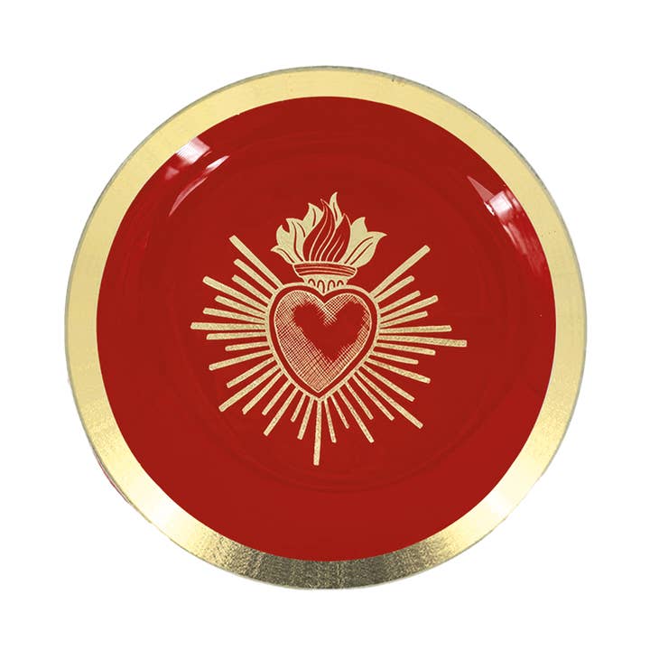 Prato Ex-voto vermelho em vidro pm D15 H1,2cm por atacado de Opjet Paris