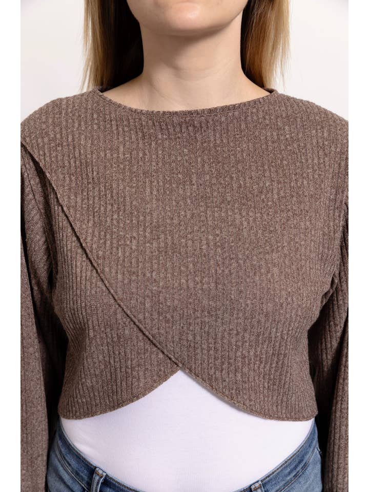 CQuinn - Wholesale Knit Top - Women's - Rosemary Shrug - Mocha4