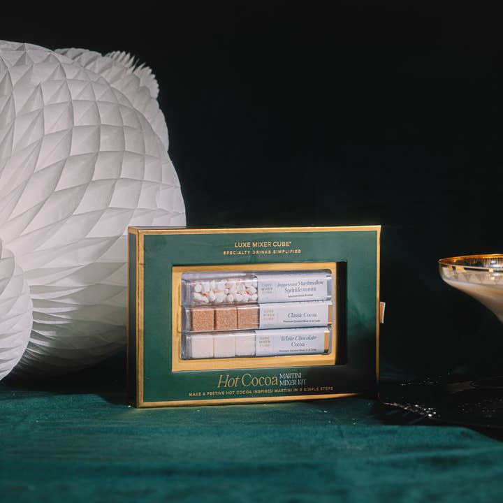 TEASPRESSA | LUXE Mixer Cube - Wholesale Cocktail Mix/Syrup - Hot Cocoa Martini Mixer Kit with Peppermint Rimmer3