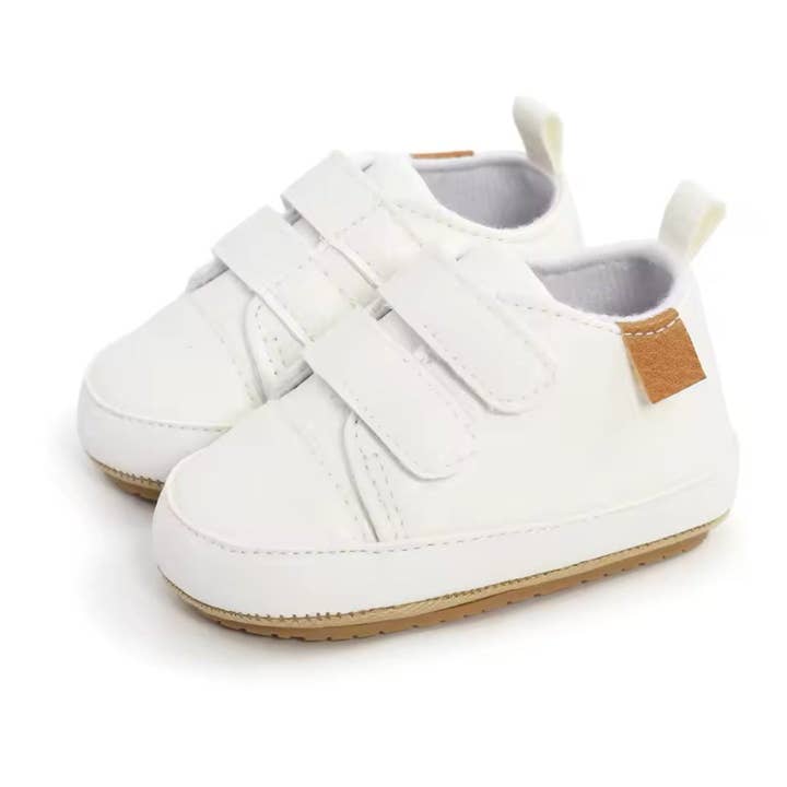 Riley Velcro Babysko - Hvid for engroshandel hos Zebra Babies