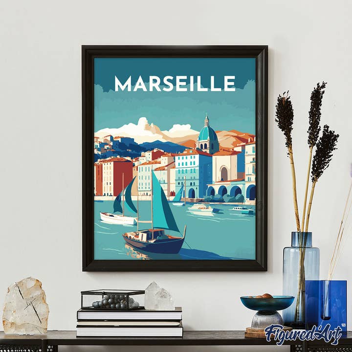 Figured'Art – wholesale DIY craft kit – Paint by numbers Travel Poster Marseille3