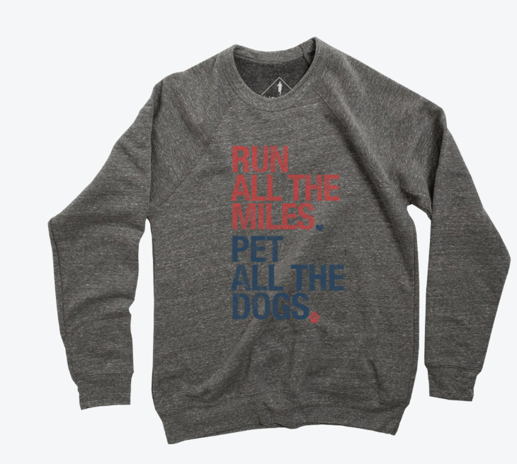 Sarah Marie Running Co - Wholesale Graphic Sweatshirt - Women's - Run All The Miles, Pet All The Dogs Sweatshirt1