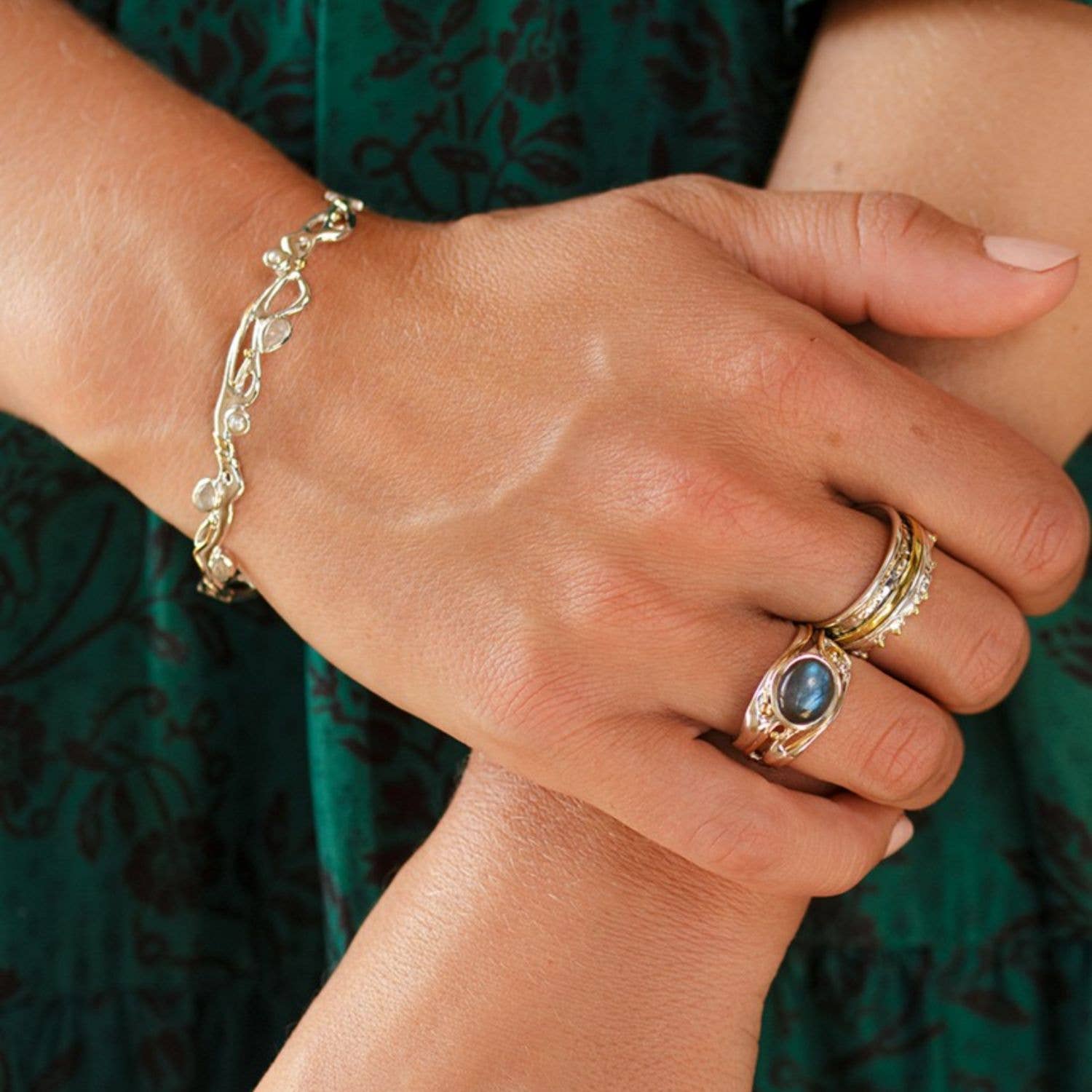 Banyan Jewellery - Wholesale Band/Stacked Ring - Handmade Crown Mixed Metal Spinning Ring1