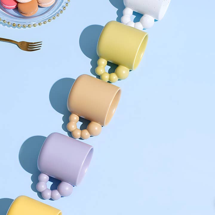 TUTU Home - Tableware & Decor - Wholesale Coffee mug - "Bulle" Ink-Splashed Pearl-Handled Double-Layer Ceramic Mug6