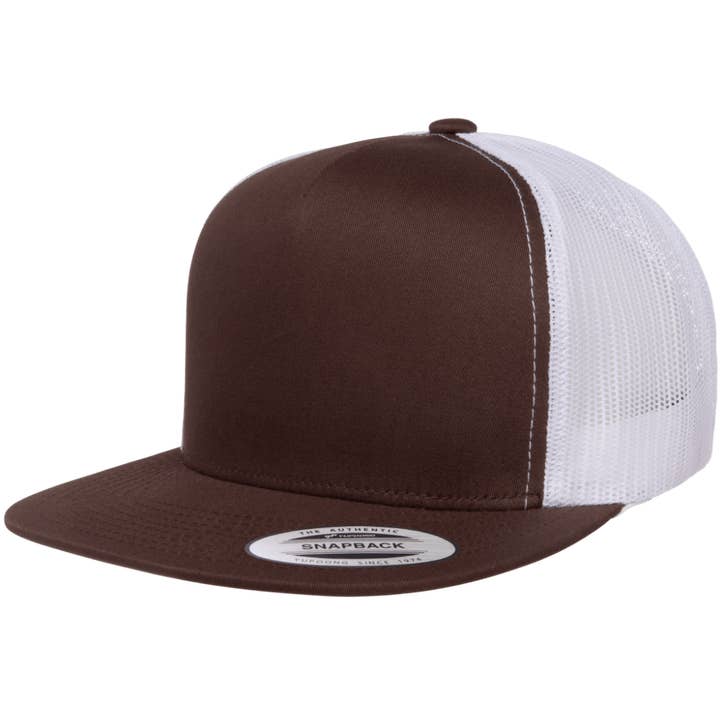 The Park Wholesale - Vendita all'ingrosso Cappellino da camionista - Unisex - Yupoong 6006T Classic Trucker Snapback Hat, berretto piatto con retro in rete, colori bicolore - YP Classics®