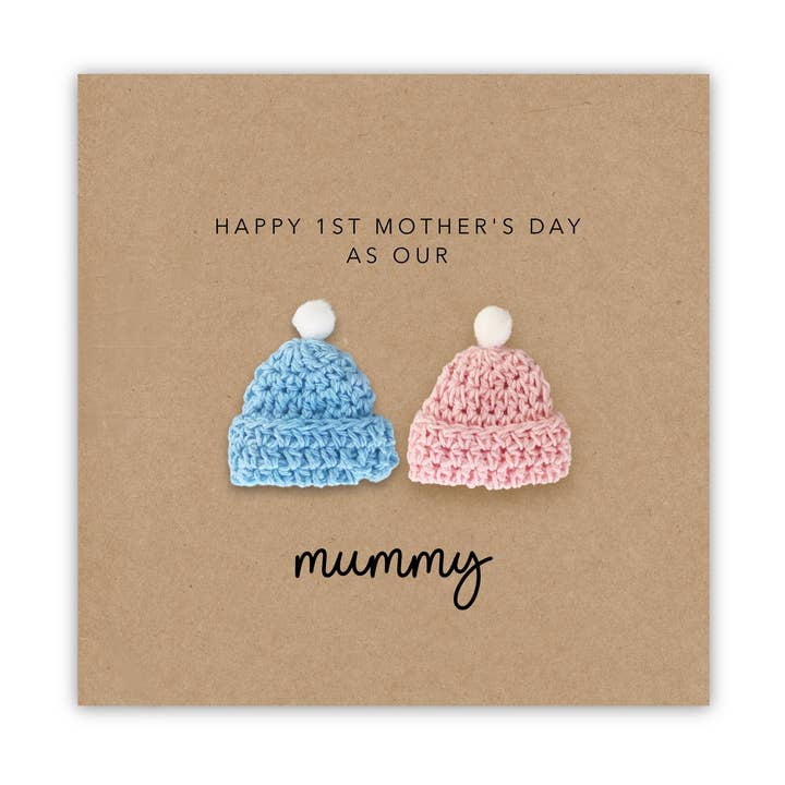 Happy 1st Mothers Day to Twins card, Card for mum for wholesale by Fifi's Handcrafted