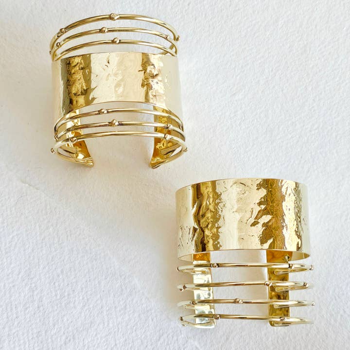 Brass droplet bracelet collection cuff bangle 2 styles wider for wholesale by Bisjoux