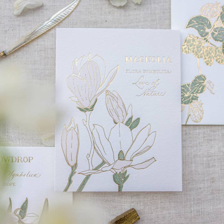 Magnolia | Language of Flowers Grußkarte für den Großhandel von Ciarra Claire
