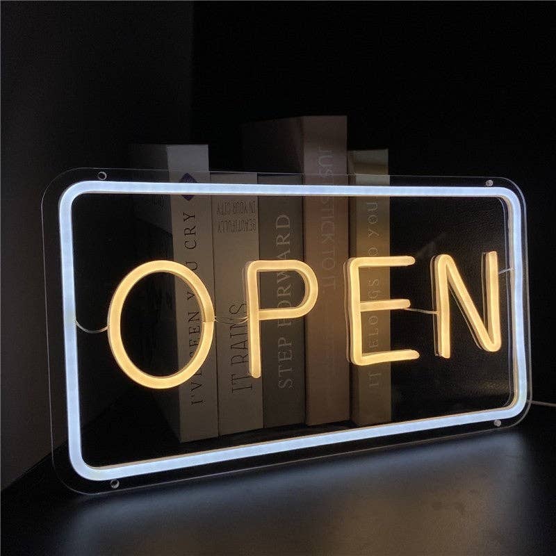 WHITE Open Acrylic Letter Neon Sign Backlit Light for wholesale on Faire2