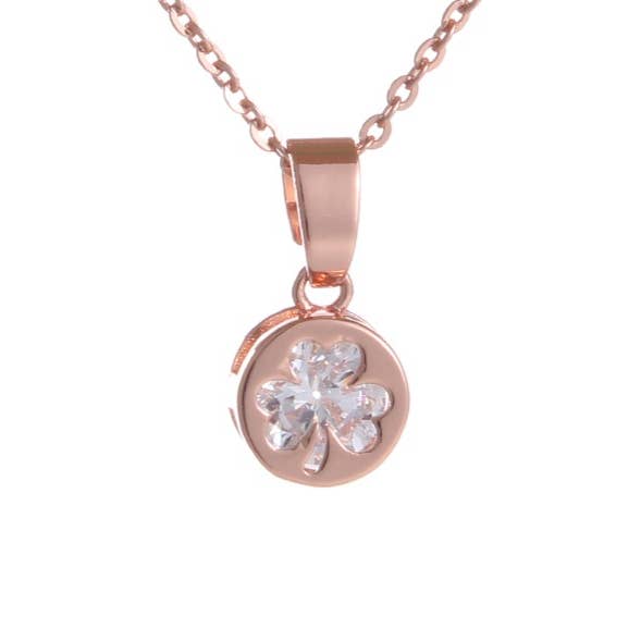 EIR-020P Shamrock Stud med CZ-hänge Roséguld för wholesale av Celtic Ore Crafts