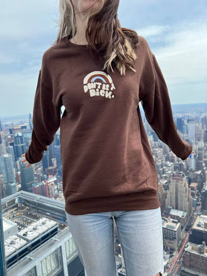 Don't Be a Dick y2K Embroidered Crewneck Sweatshirt for wholesale by Totally Iced Out
