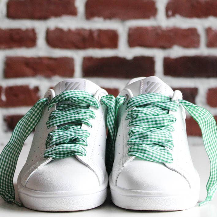 furiouslaces - Wholesale Shoelaces - Unisex - Vichy pattern laces - Green