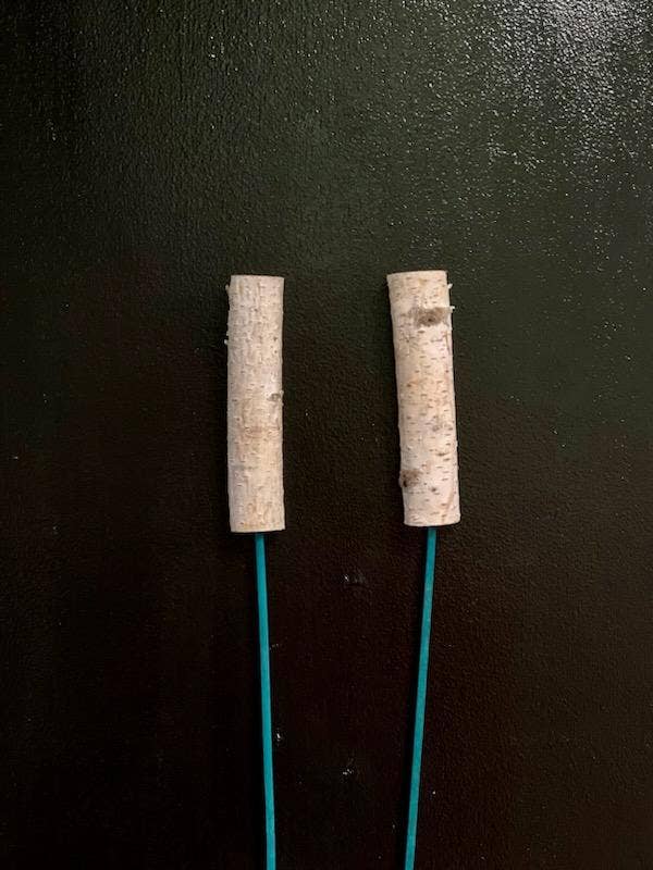 6" and 12" Mini birch Poles on 12" or 18" Picks for wholesale by Northwoods Natural Accents