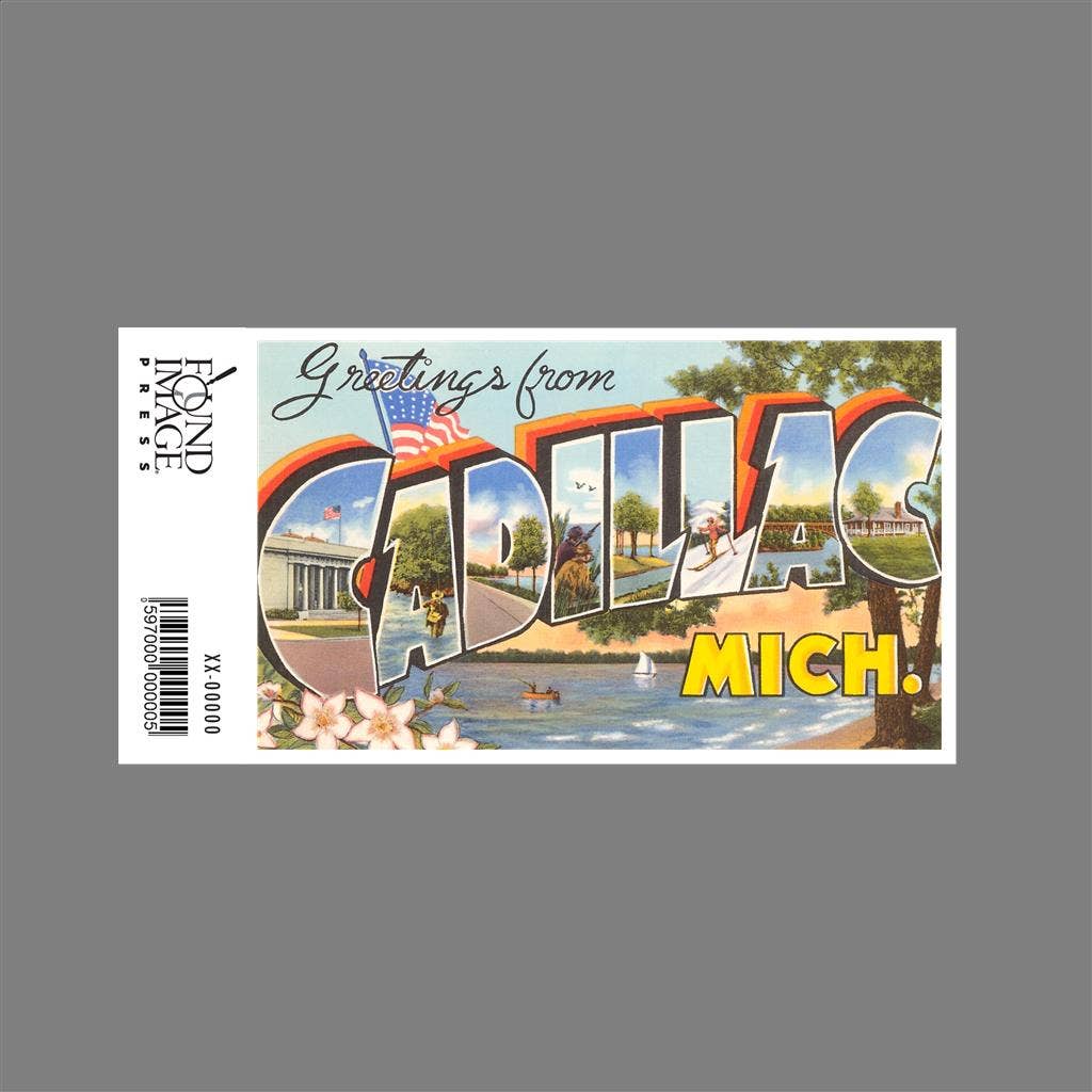 Found Image Press - Wholesale Sticker - Sticker MI-440 Greetings from Cadillac1