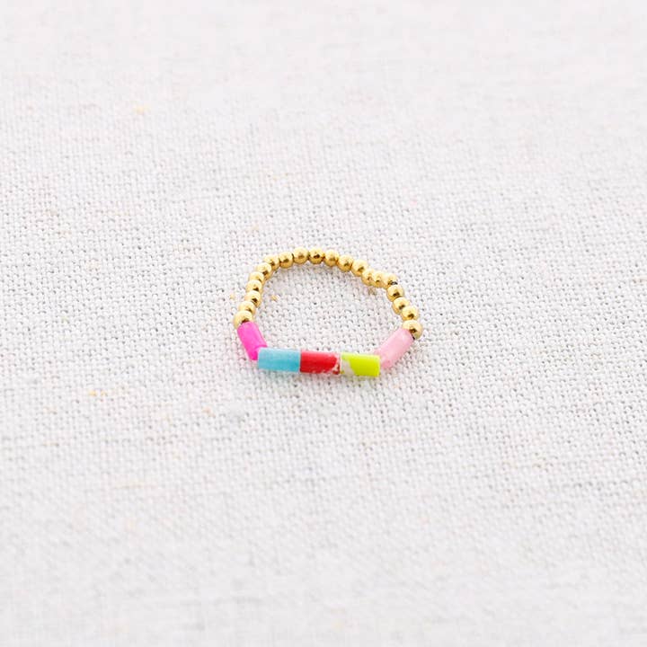 La Cuerda De Sol - Wholesale Band/Stacked Ring - Tubitos Stones Steel Ring