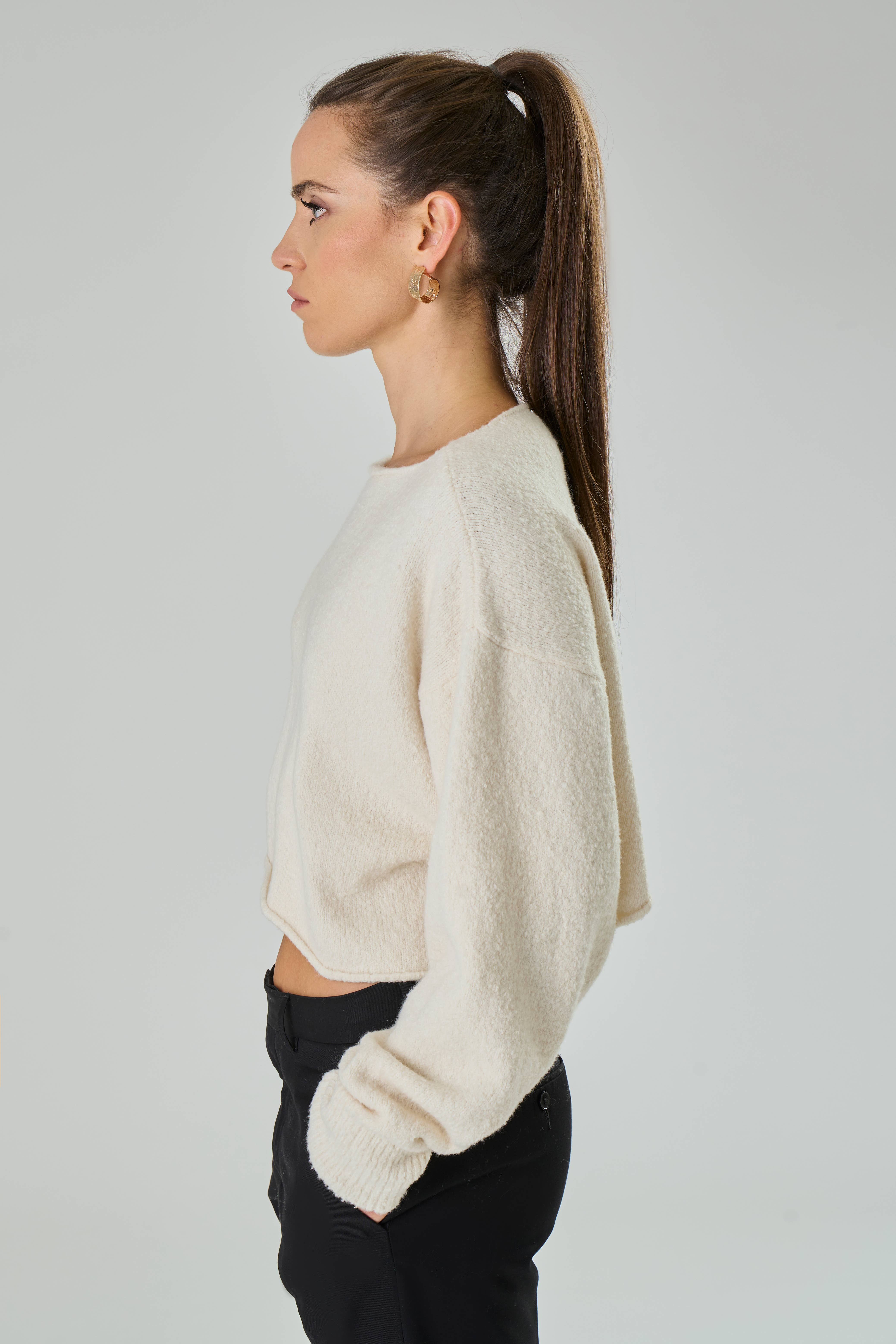 TENNÉ - Wholesale Knit Sweater - Women's - Organic cotton crop sweater - BIO GAGA1