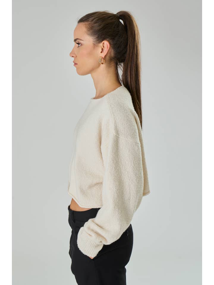 TENNÉ - Wholesale Knit Sweater - Women's - Organic cotton crop sweater - BIO GAGA1