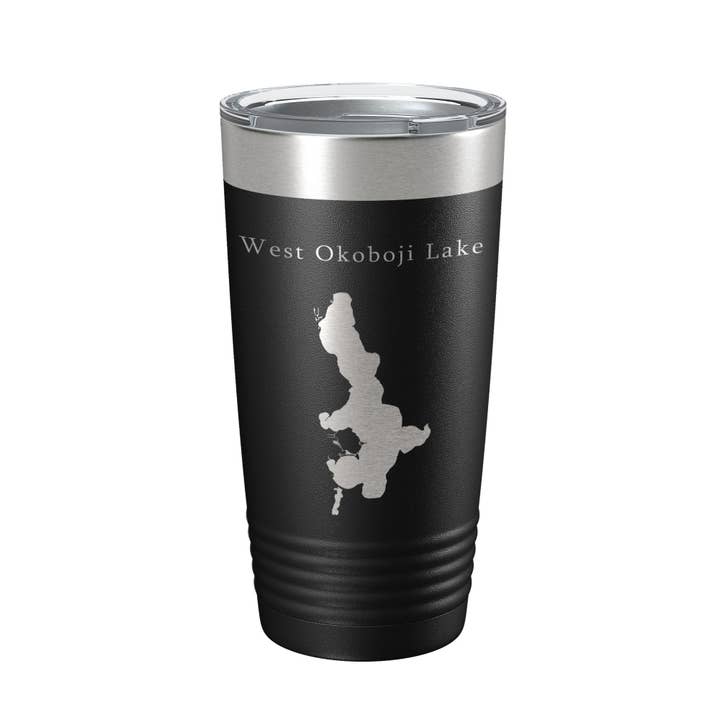 West Okoboji Lake Map Tumbler Travel Mug Insulated Laser Engraved Coffee Cup Iowa 20 oz for wholesale by CarveBright
