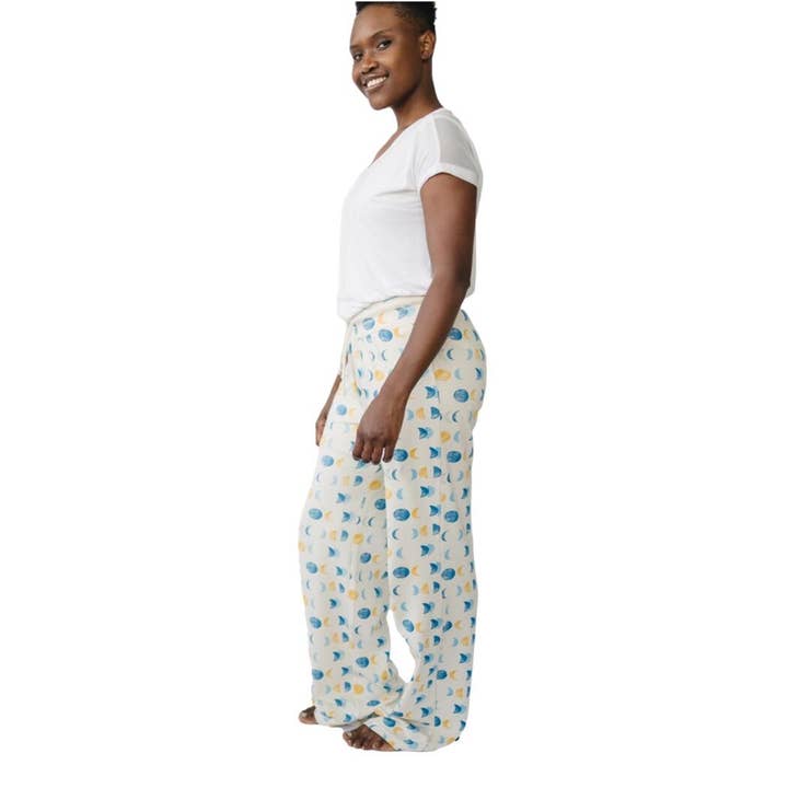 Organic Cotton Adult Lounge Pants - Moon Phases for wholesale by Cat & Dogma