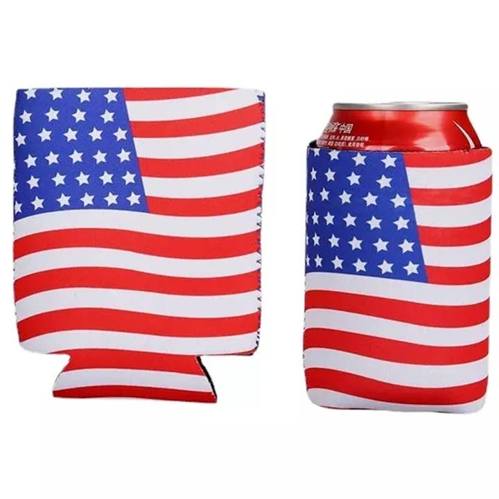 USA Flag Beer Coozy for wholesale by Cow Crack Wholesale