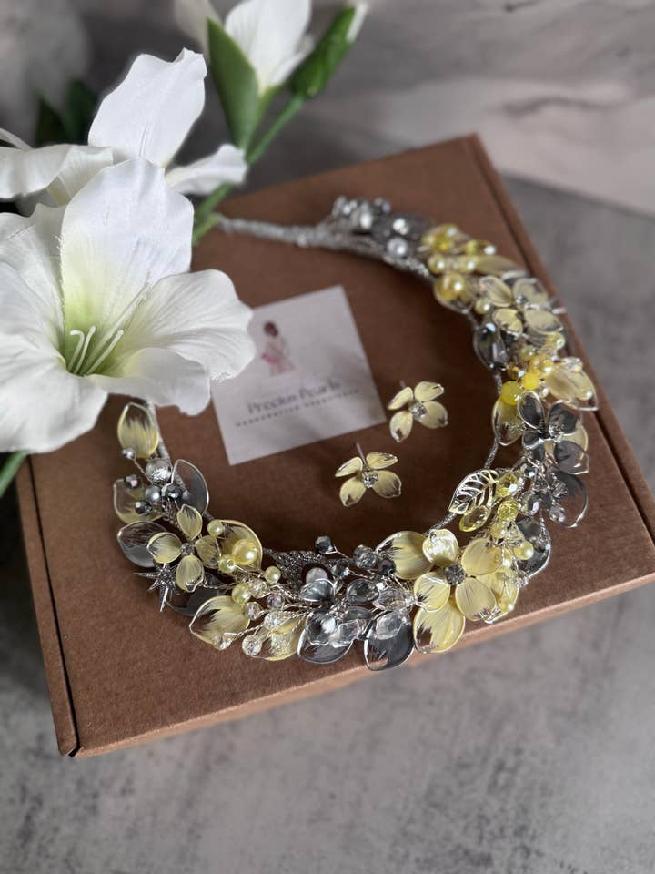 Jaune et Argent pour la vente par Preciuspearls