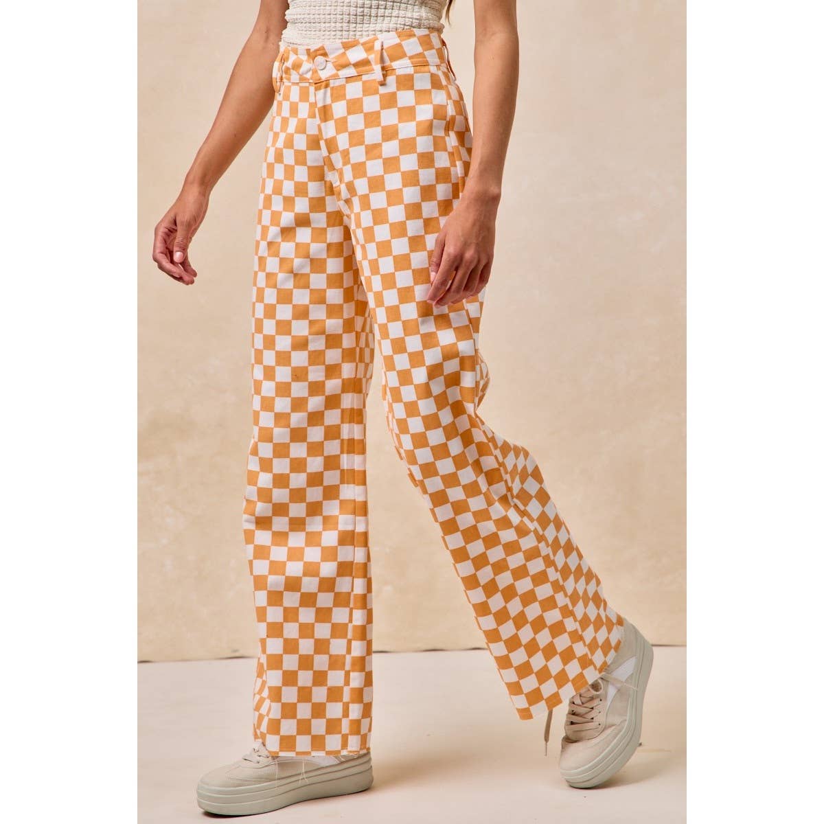 ORANGE Spieltag Thema Karierte Druckhose für den Großhandel auf Faire3