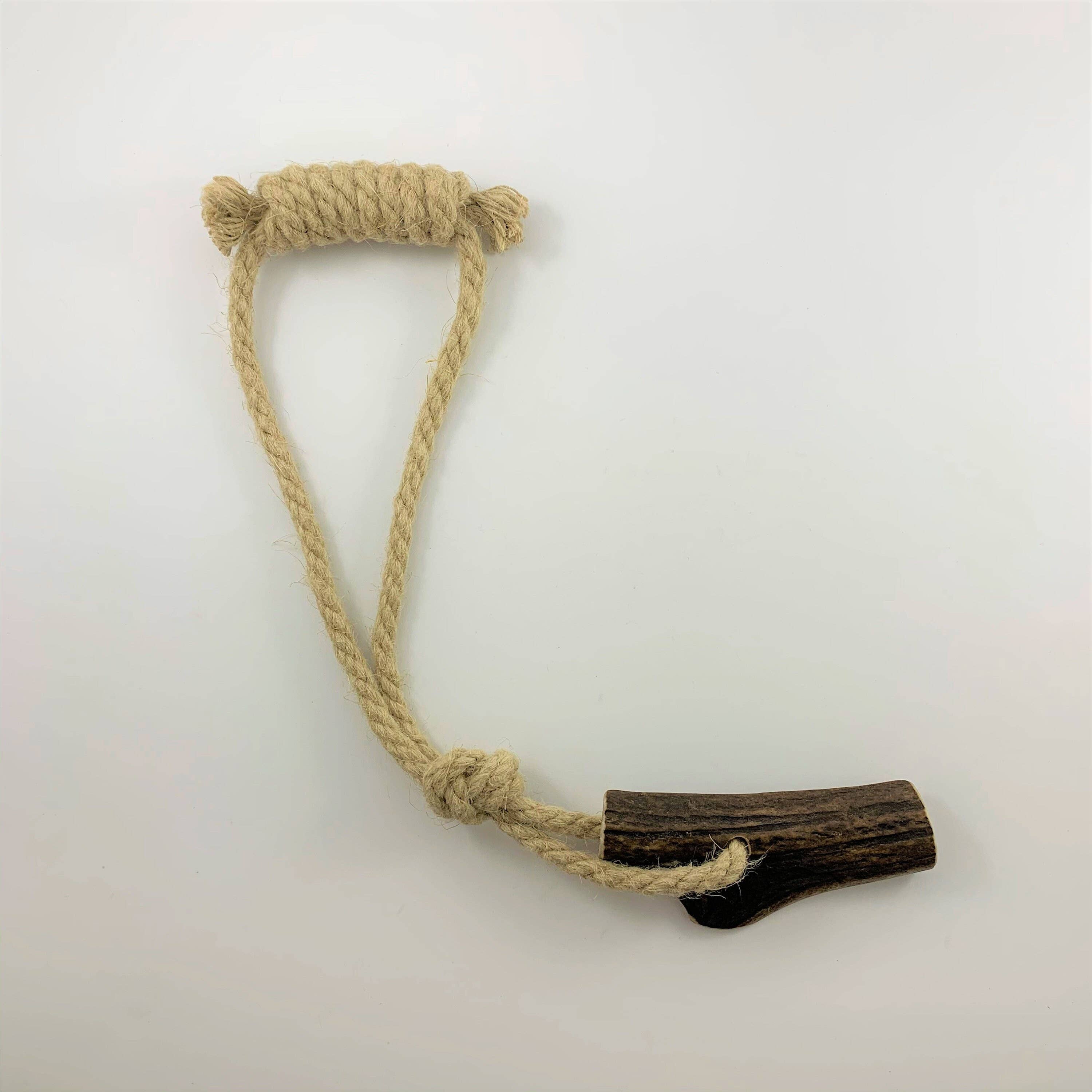 Pawsome Pet Toys - Wholesale Pet Rope Toy - Dog - Natural dog toy made from hemp rope and deer horn - M size