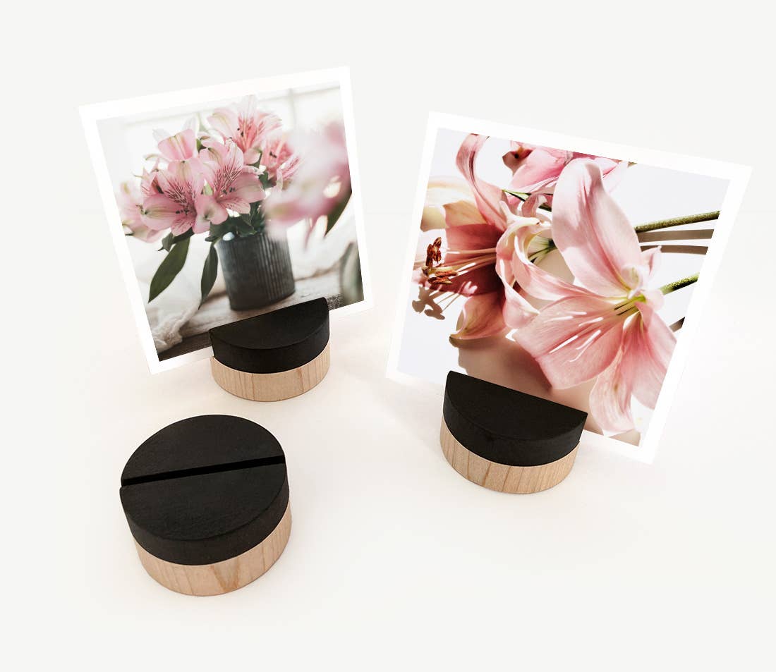 Wooden Objects Co – wholesale Skyltstativ/-ram – Rodnad rosa doppad rund hållare7